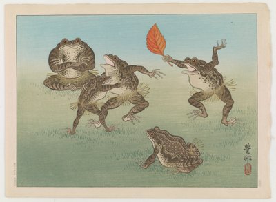 Sapos de sumô-wrestling, c.1930 (impressão de woodblock de cor) de Ohara Koson